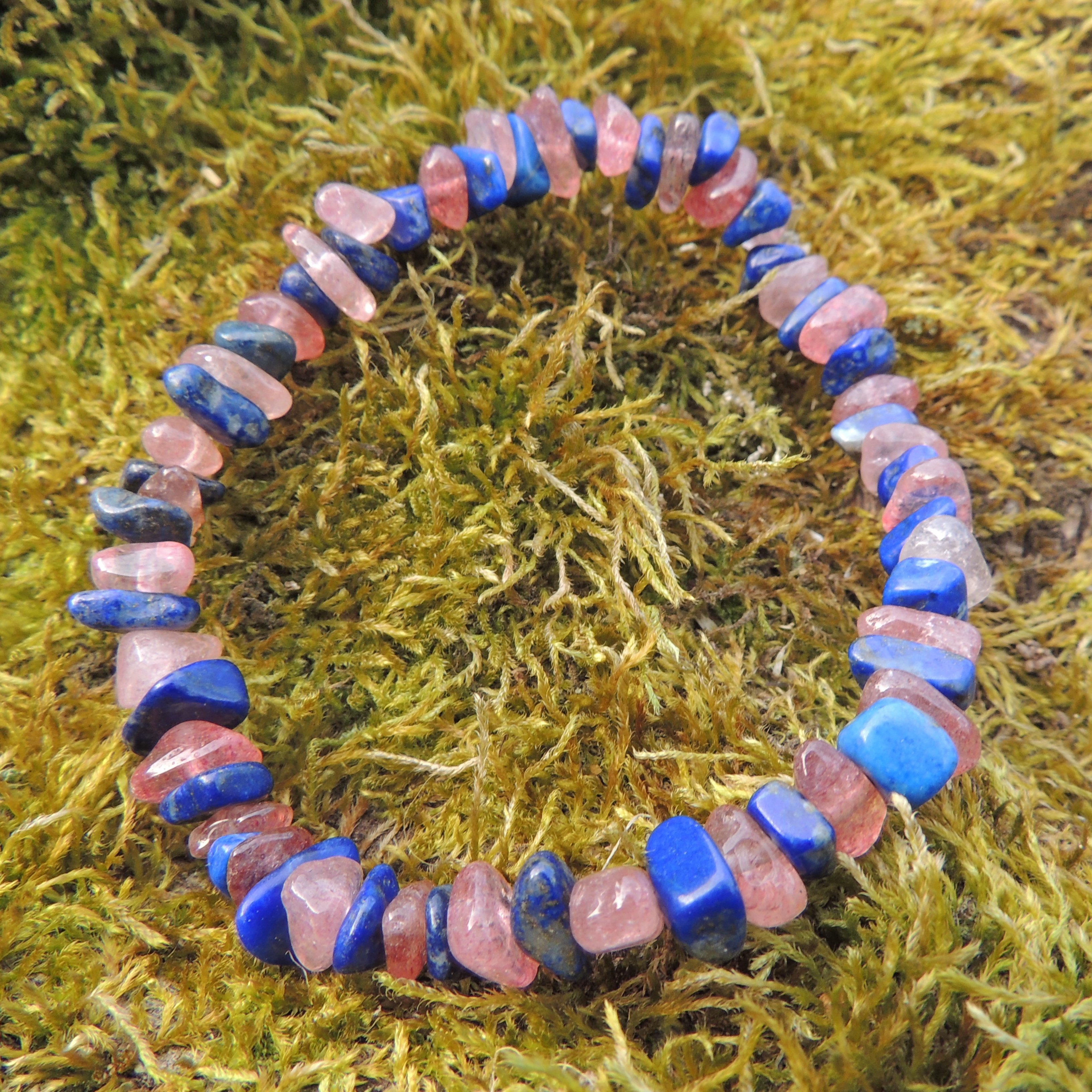 Náramok lapis lazuli jahodový kremeň