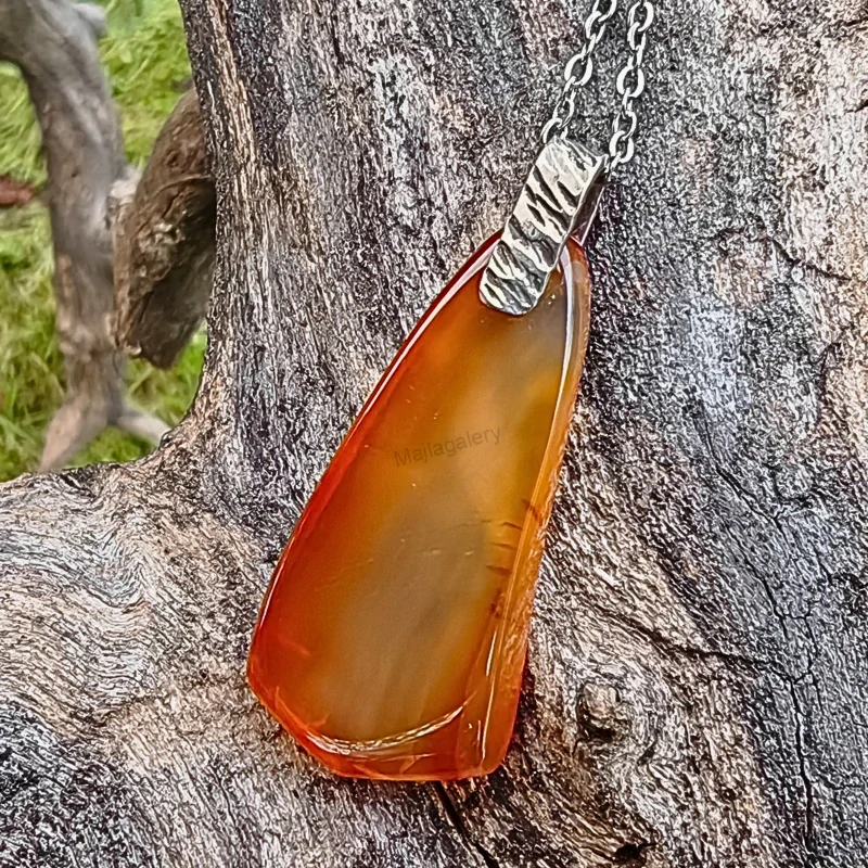 Natural Karneol strieborný prívesok 