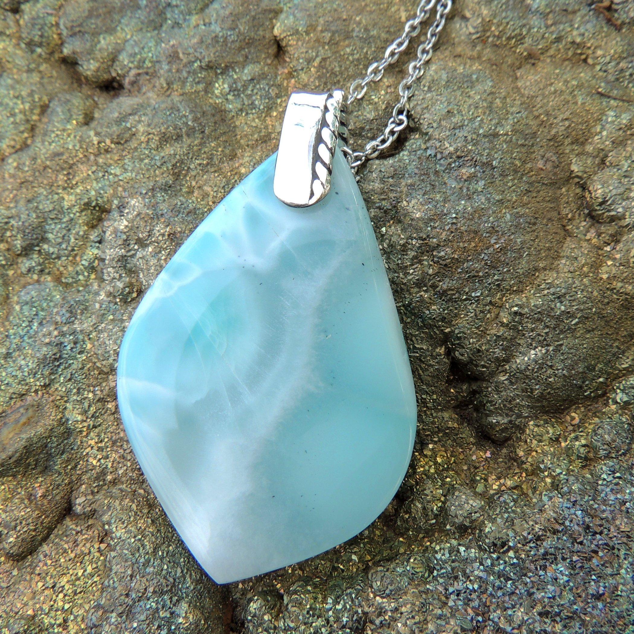 Larimar prívesok, strieborné závesné uško