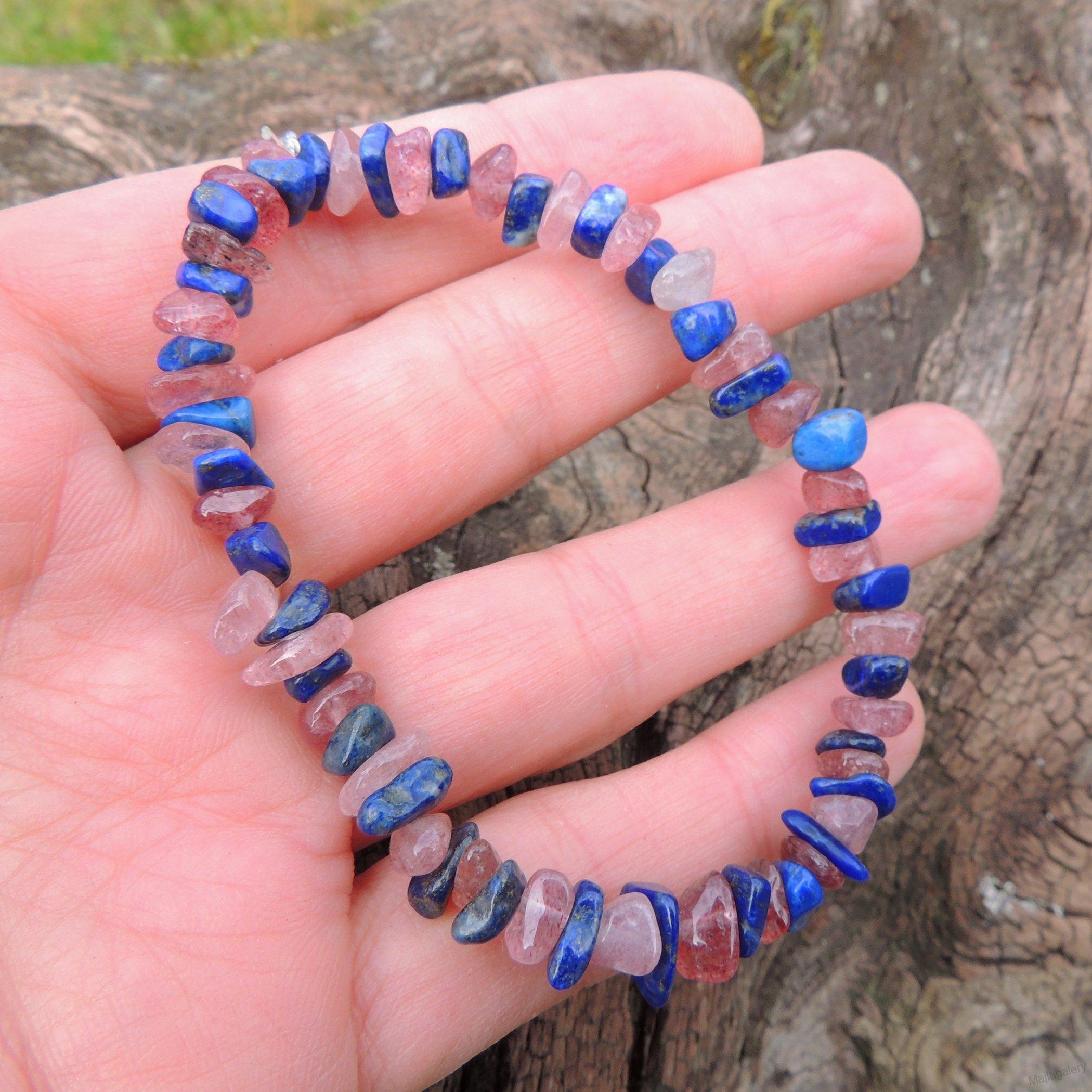 Náramok lapis lazuli jahodový kremeň