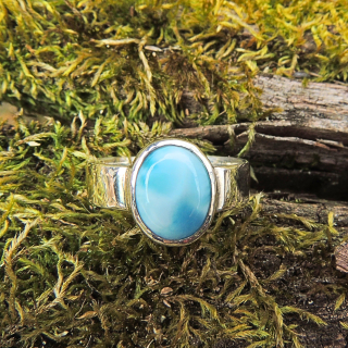 Larimar strieborný prsteň