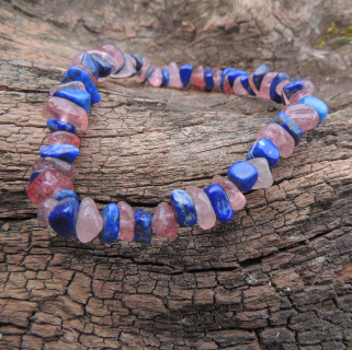 Náramok lapis lazuli jahodový kremeň
