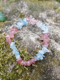 Náramok Akvamarín strawberry quartz